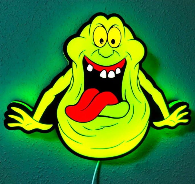 Ghostbusters Slimer LED Lightbox Sign Playroom Games Club Decoration USB Powered