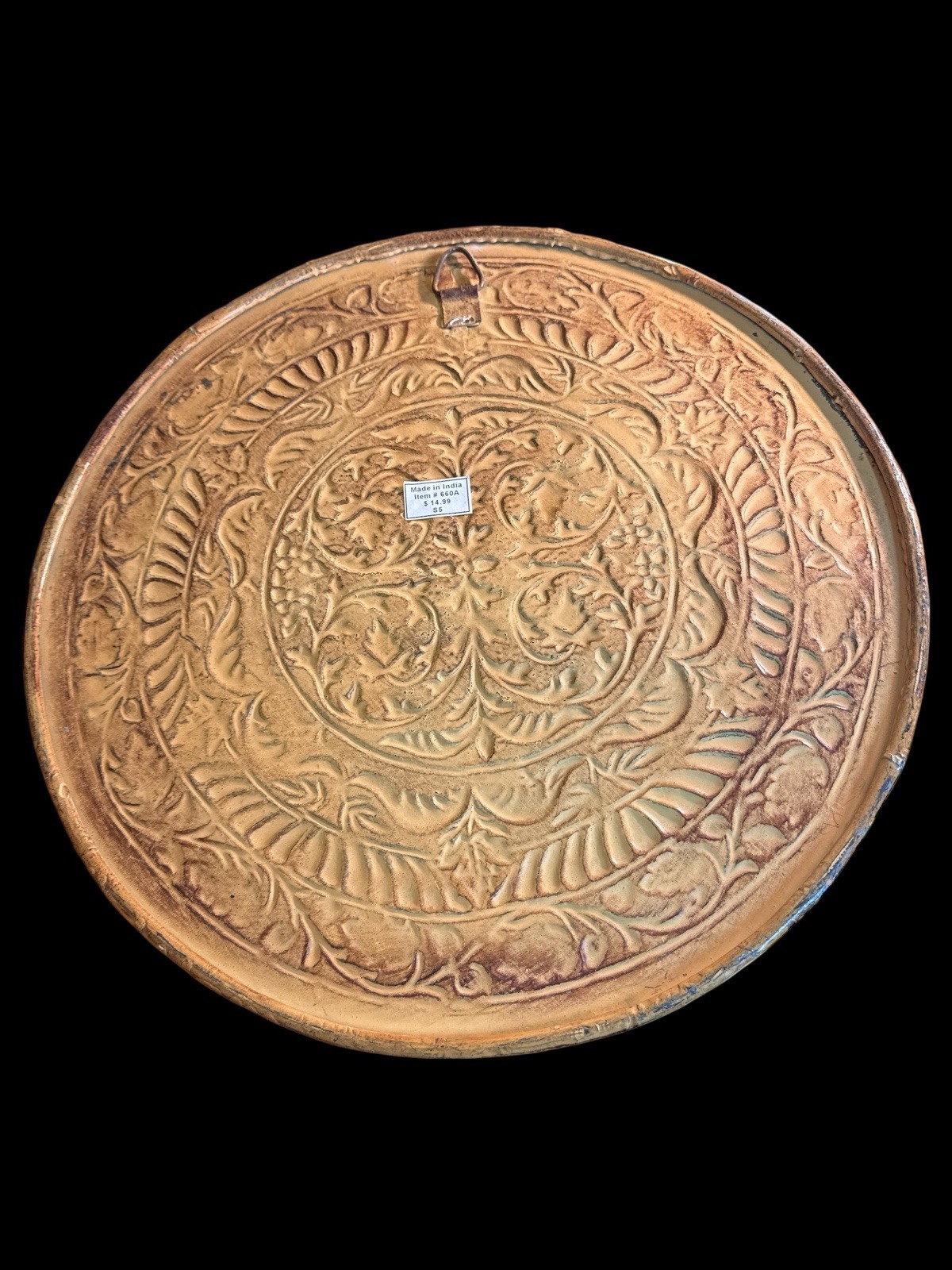 2 Metal Square 12″ Design Wall Hanging Plaques Decor & Circle Disk 15.5″ Diam