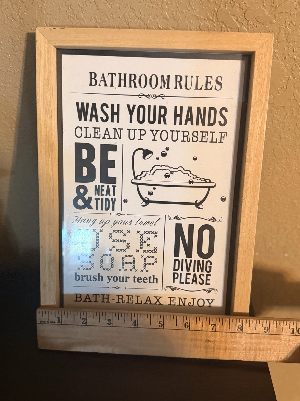 Bathroom Black And White Farmhouse Decorative Sign From Hobby Lobby