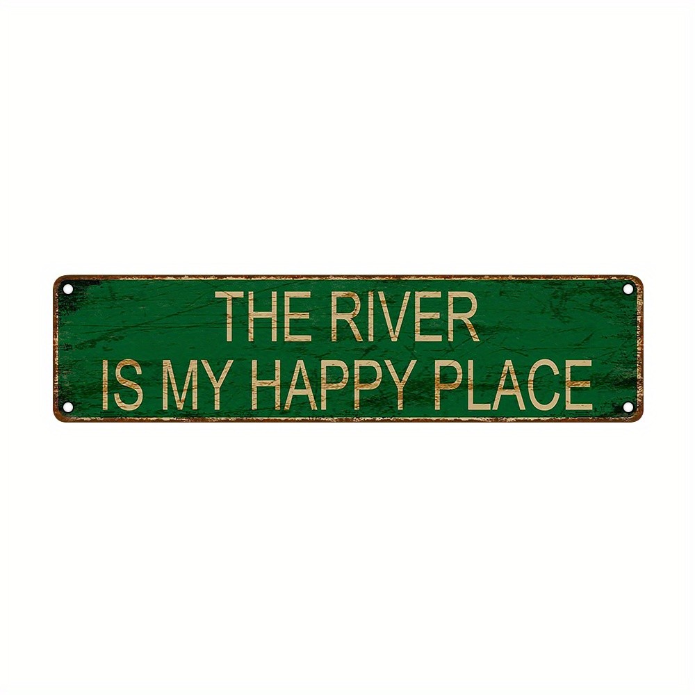 Simple Green River Theme Metal Sign Fisherman Birthday Gift Wall Ornament Gift