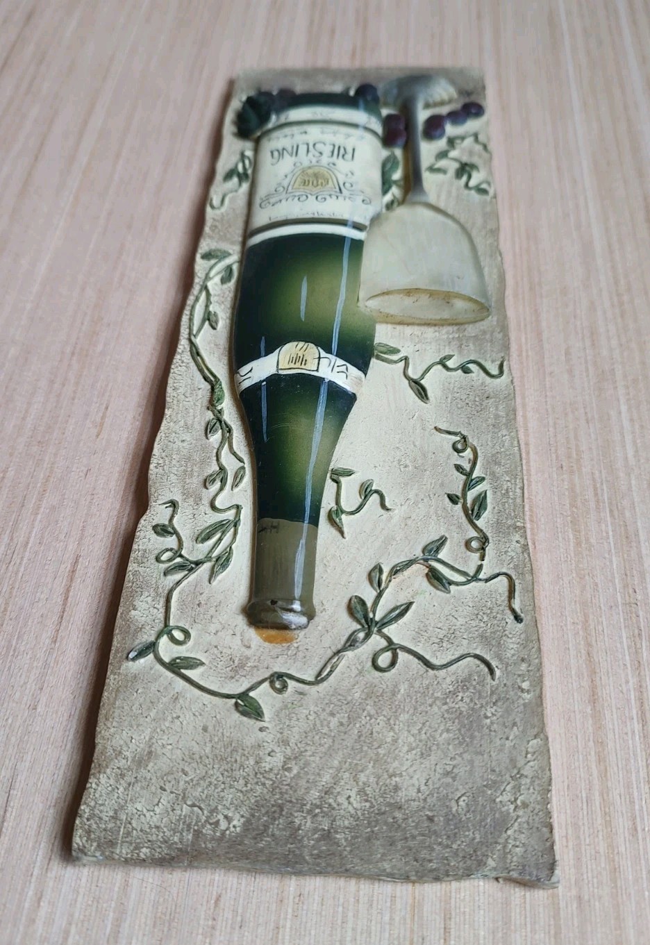 Kate McRistie Wall Art Plaque 3D Vintage and Vine Decor Dining Bottle 2005 Y2K