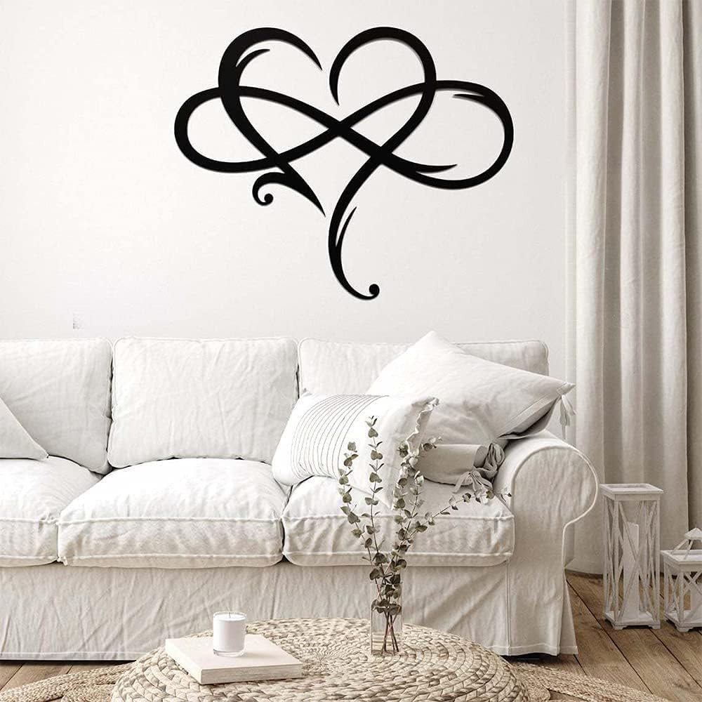 Infinity Heart Wall Decor, Unique Infinity Heart Metal Art Wall Decor Love Sign