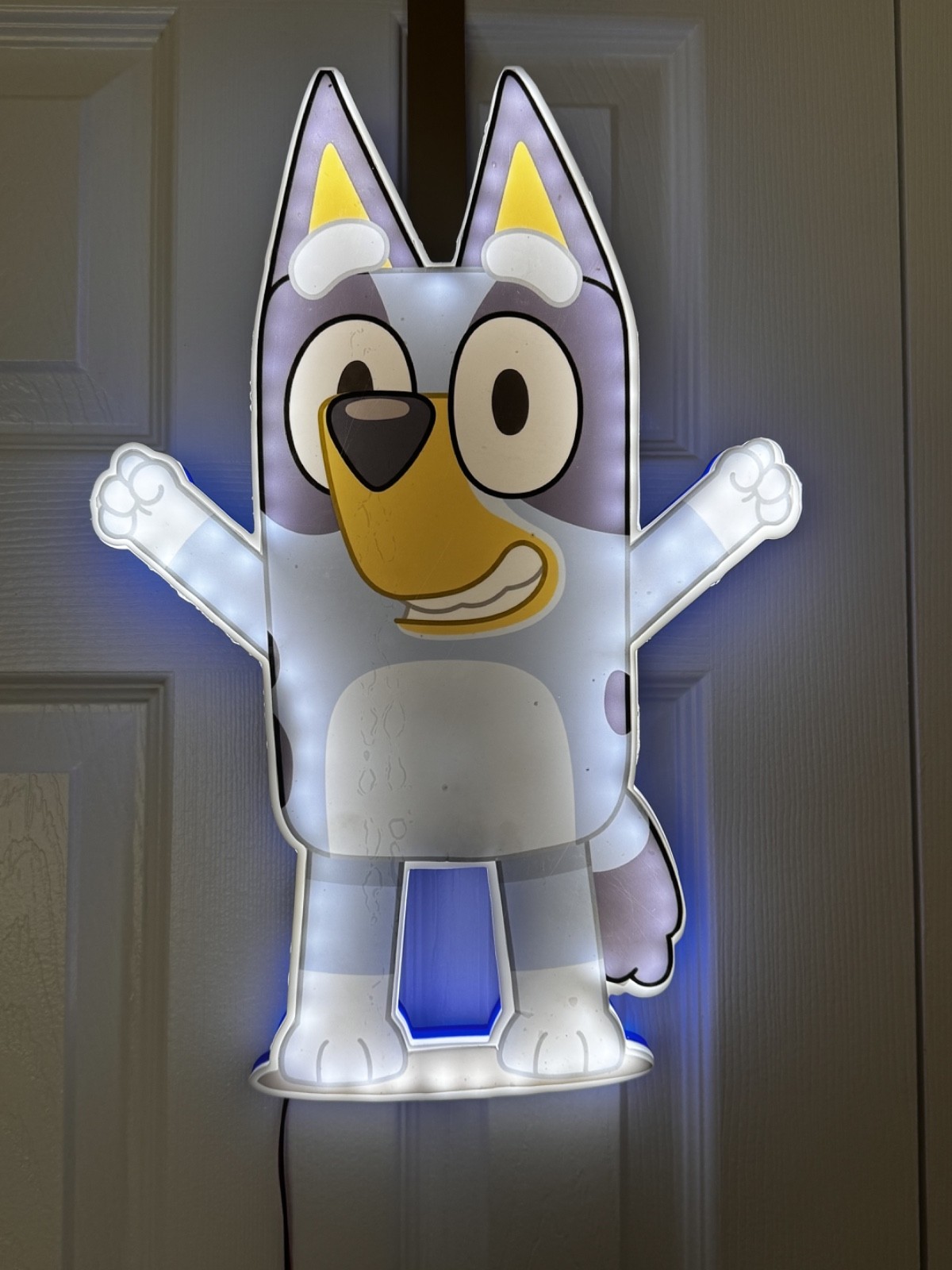 Custom LED Lightbox Sign Happy Blue Dog character Indoor Wall Logo Sign