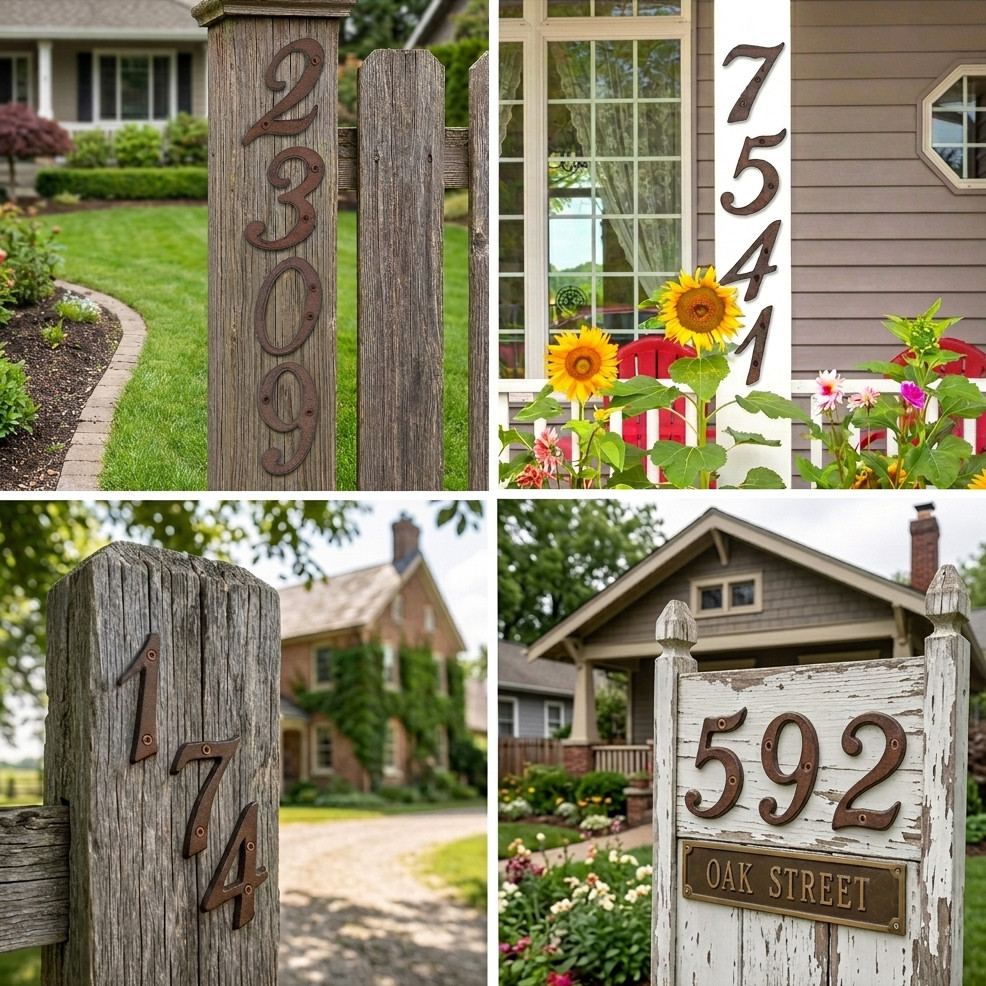 Rustic BROWN Cast Iron Metal House Numbers 4 Inch Rustic Cast Iron Pick #’s 0-9