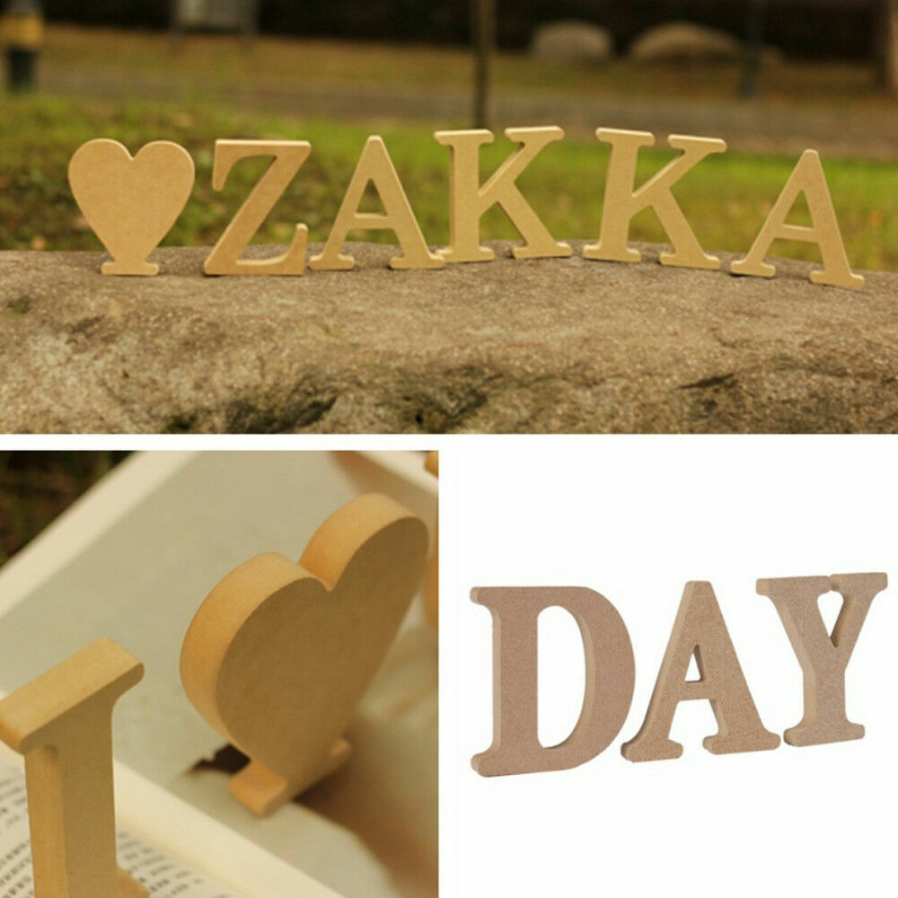 US 3.93” A-Z Wooden Letters Alphabet Self Standing Wedding Party/Home/Decor Lot