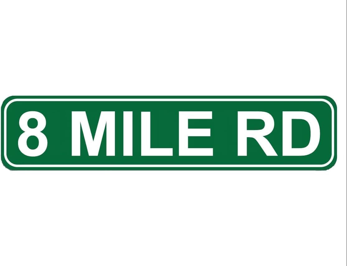 Metal Tin Sign 8 MILE RD Sign Retro Aluminum Metal Sign for Street Home Office G
