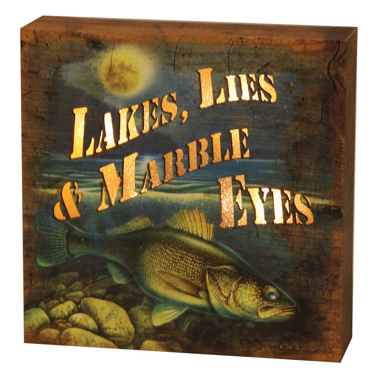 Rivers Edge Products LED Canvas Wall Art, 6″ x 6″, Fiber Optic Light Up Wall