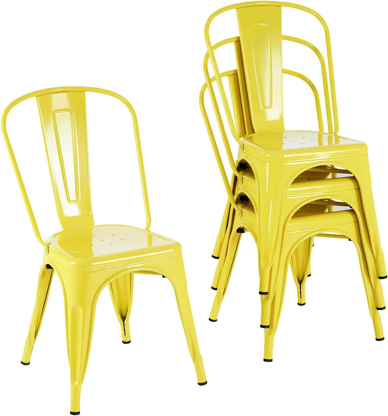 Metal Dining Chair Farmhouse Tolix Style for Kitchen Dining Room Café Restaurant