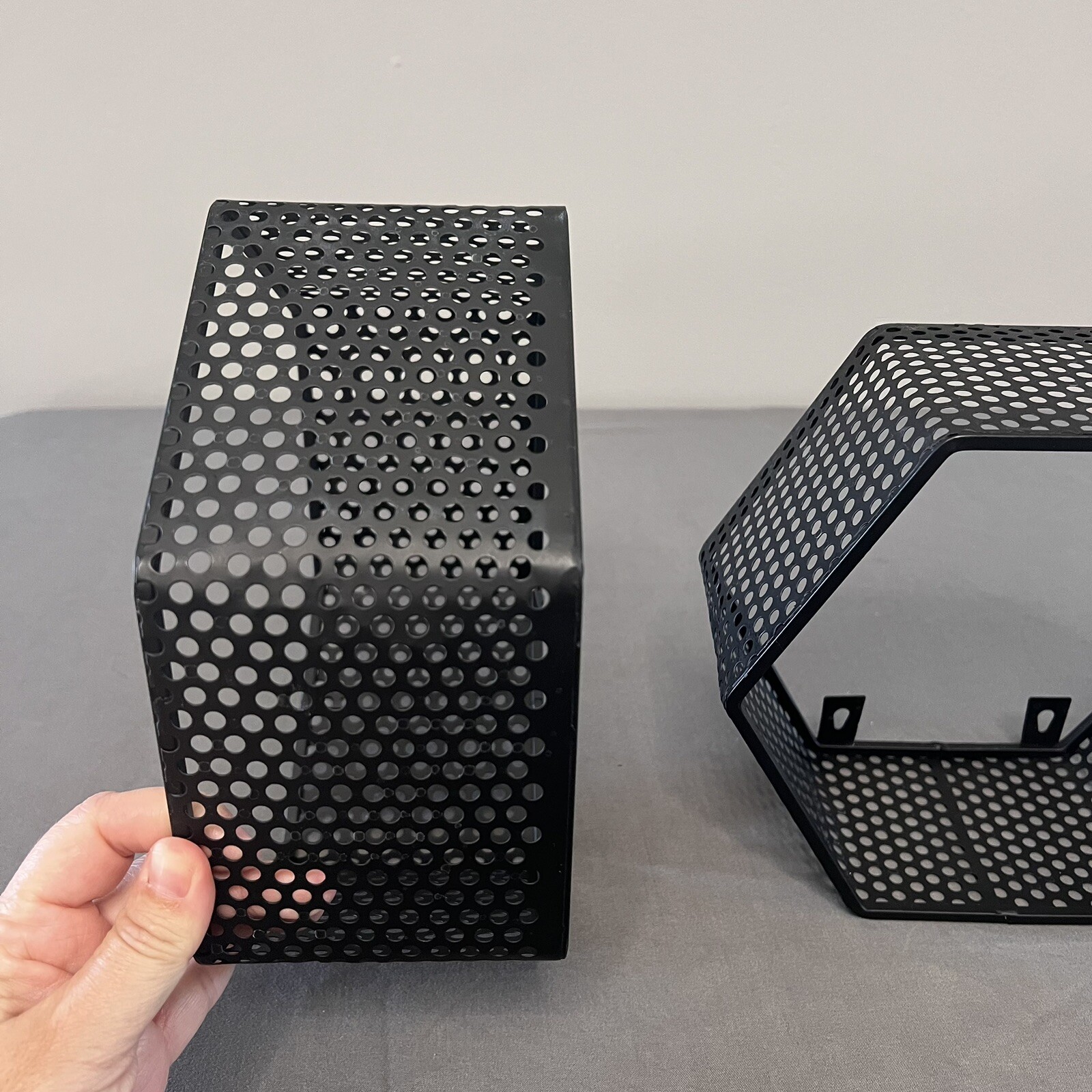 Metal Hexagon Shape Wall Decor Black 9.5×9” & 8.5×8”