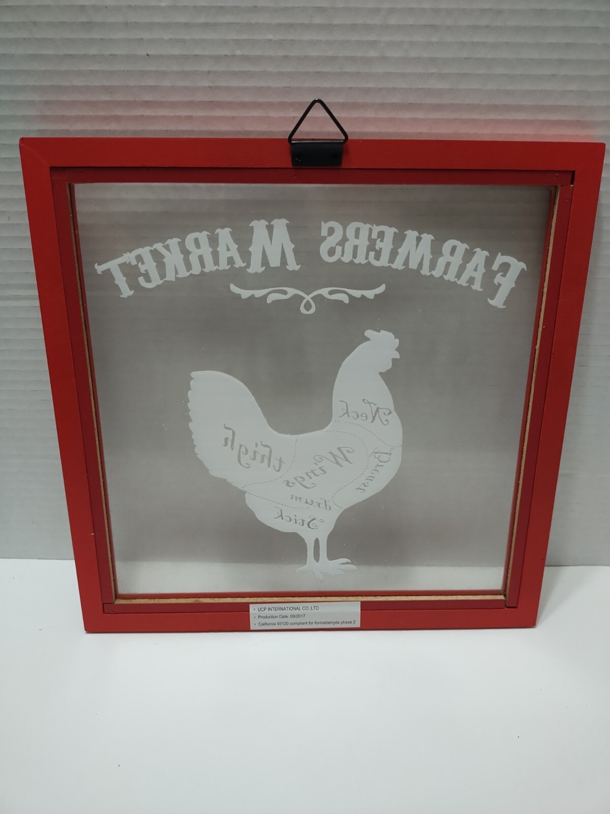 Farmhouse Wall Decor Red Chicken Farmers Market Kitchen Clear Plastic READ