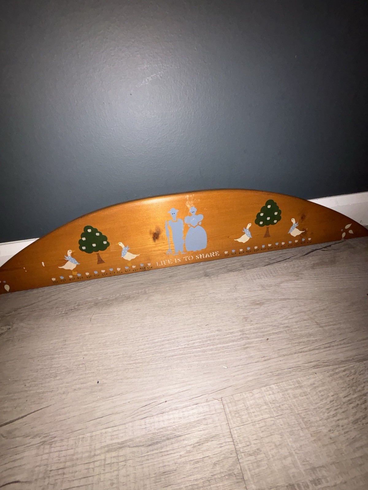 Wood Arch Wall Plaque Sign “Life Is To Share” Country Farmhouse Ready To Hang
