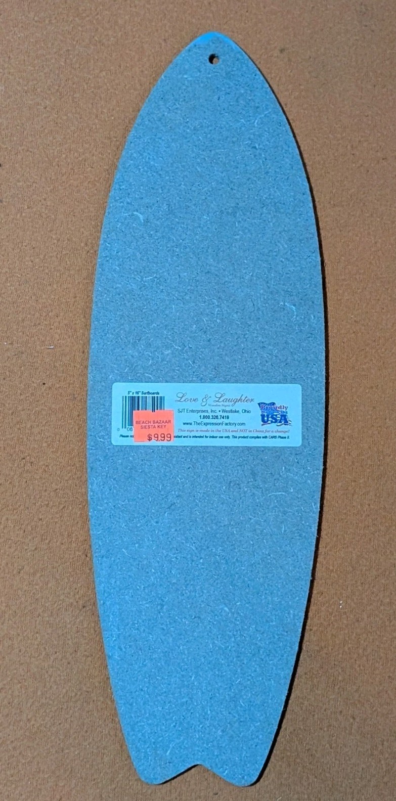 Beach Surfboard Hanging Wooden Plaque Decor 15″ x 5″