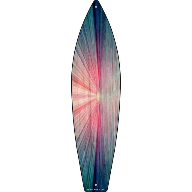 Pink And Blue Sunset Metal Surfboard Sign 23″x6″ Plaque Home Door Garage Wall