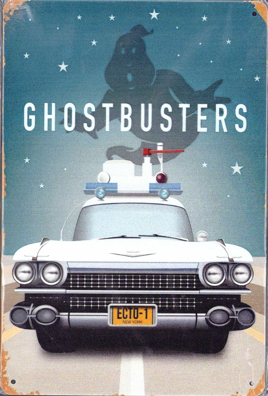 Ghostbusters Ecto-1 Emergency Vehicle Movie Tin Metal Sign