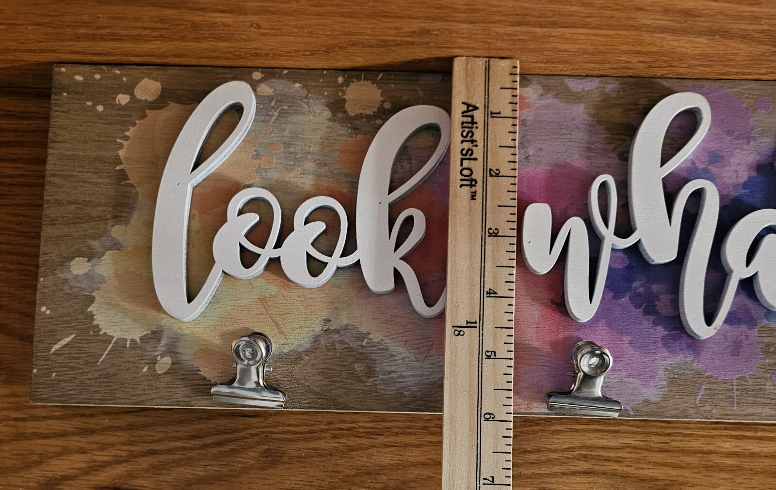 The Design House “Look What I Did”Clips Hang Artwork Display 24×6” Ready To Hang
