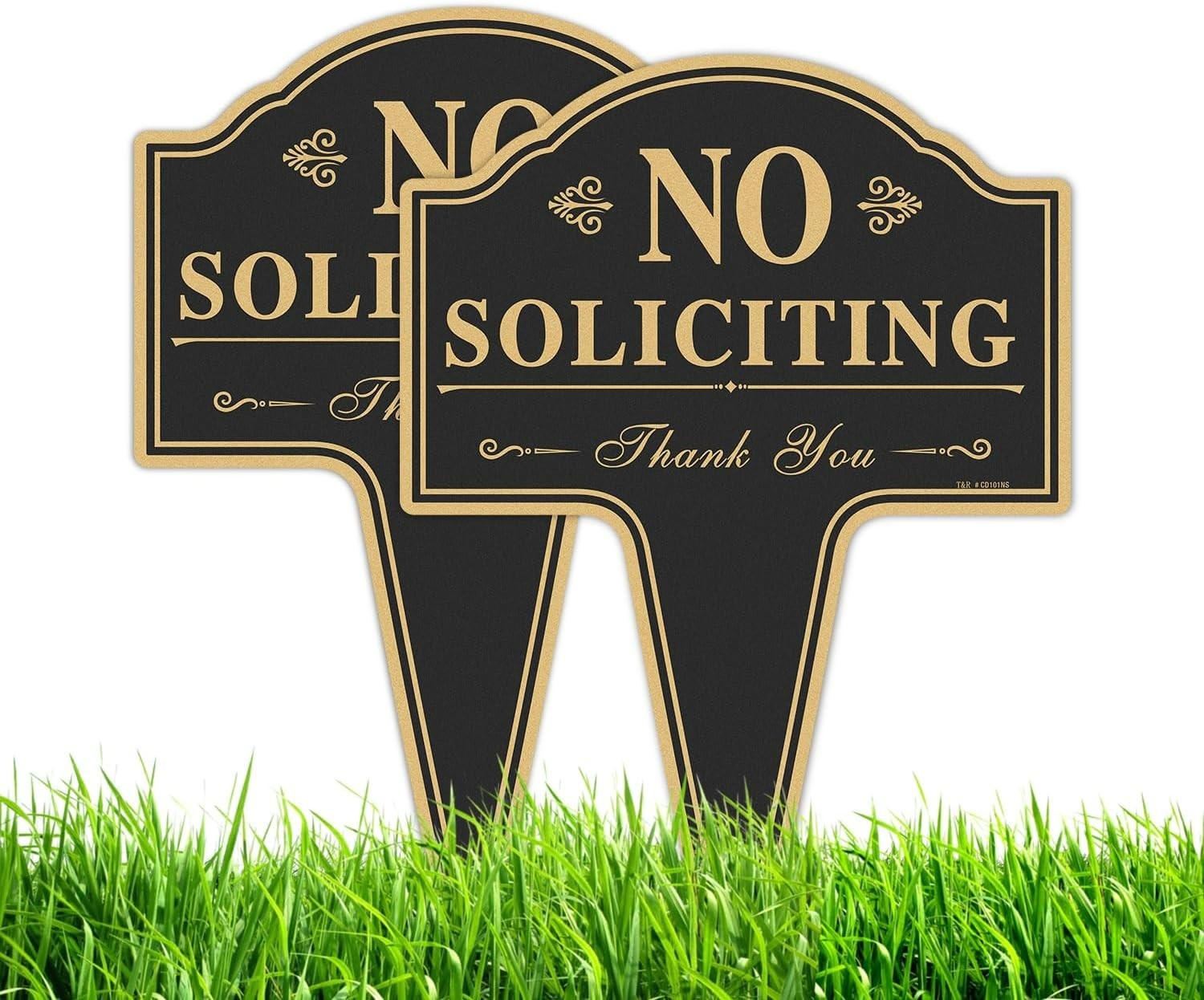 Durable 14” x 10” Anti-Solicitation Signs – 2 Pack, Rust-Free & UV Protected