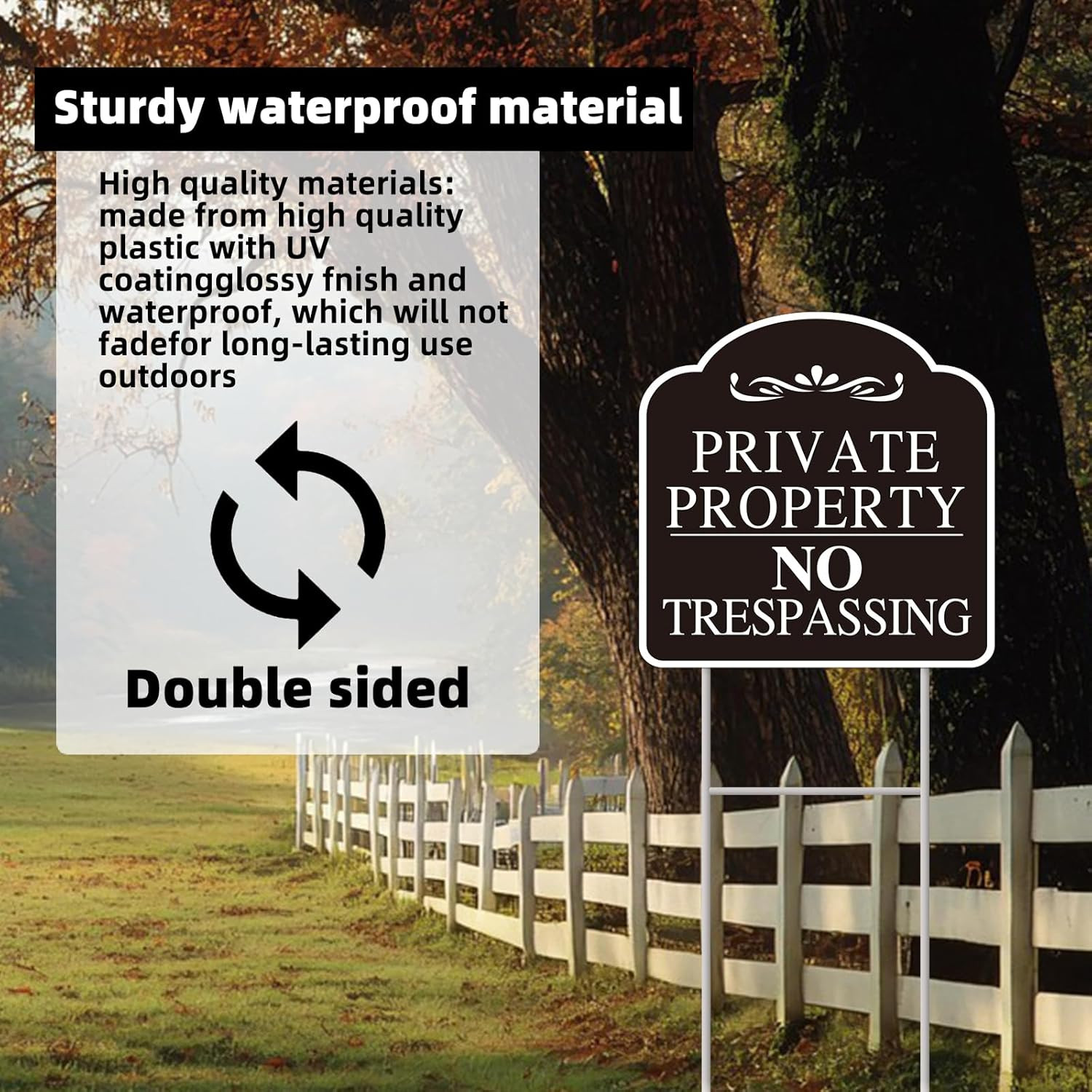 No Trespassing Signs Private Property, Large 2-Pack private property no trespass
