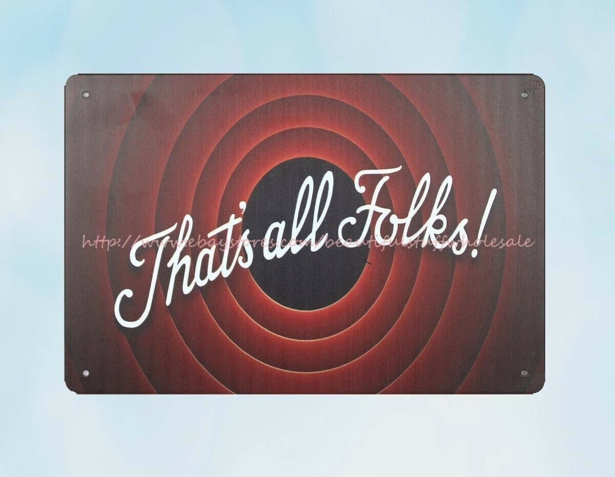 Looney Tunes That’s All Folks Cartoon Classic metal tin sign wall art