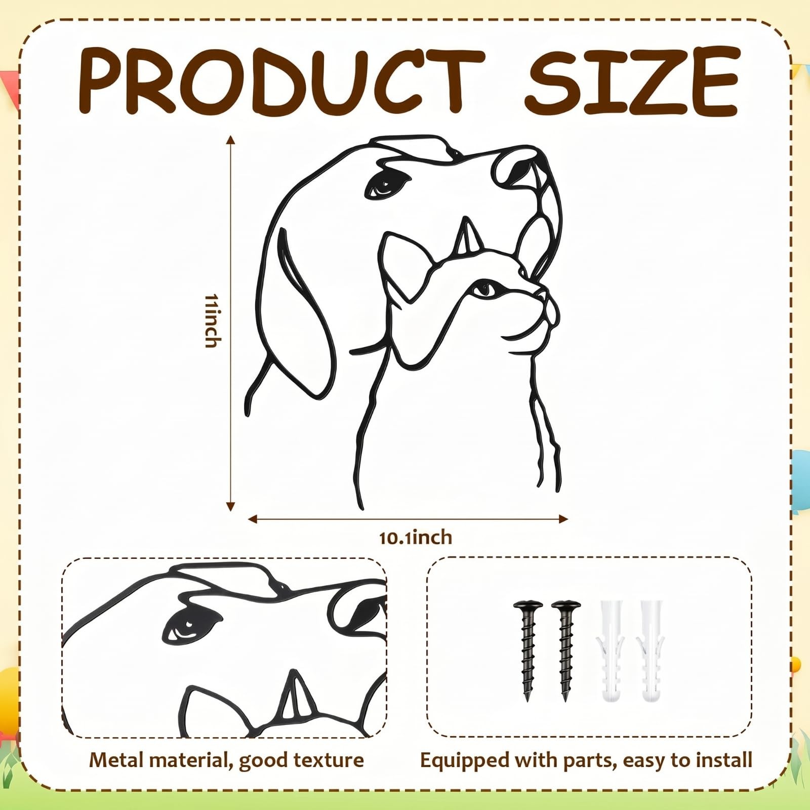 Otoolling Cat and Dog Wall Art Silhouette Cat and Dog Black Wall Decor Metal …