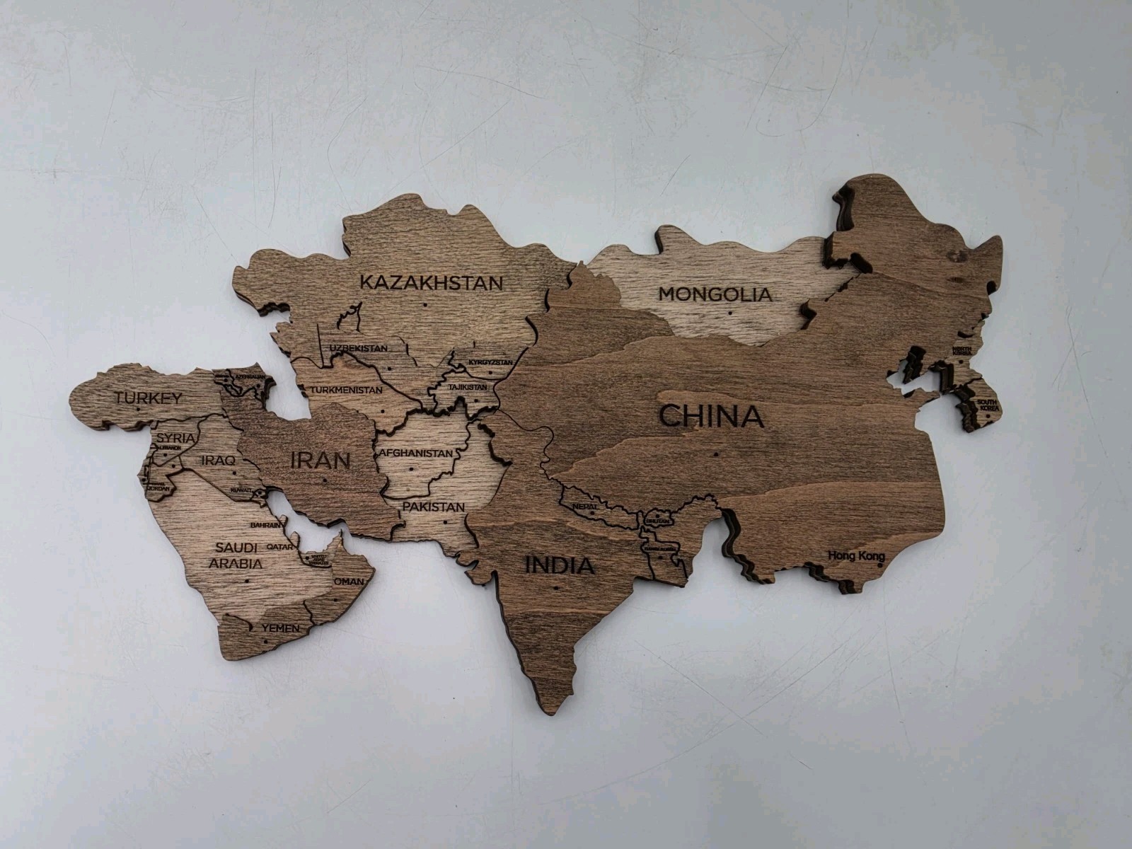 Enjoy The Wood Wooden Travel Map Wall Decor Medium 39″ x 24″ Complete Open Box