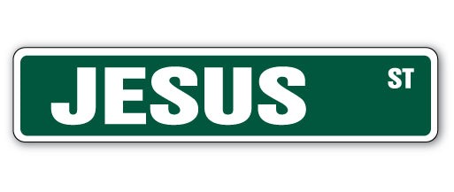 JESUS Street Sign Childrens Name Room Metal Sign Decal