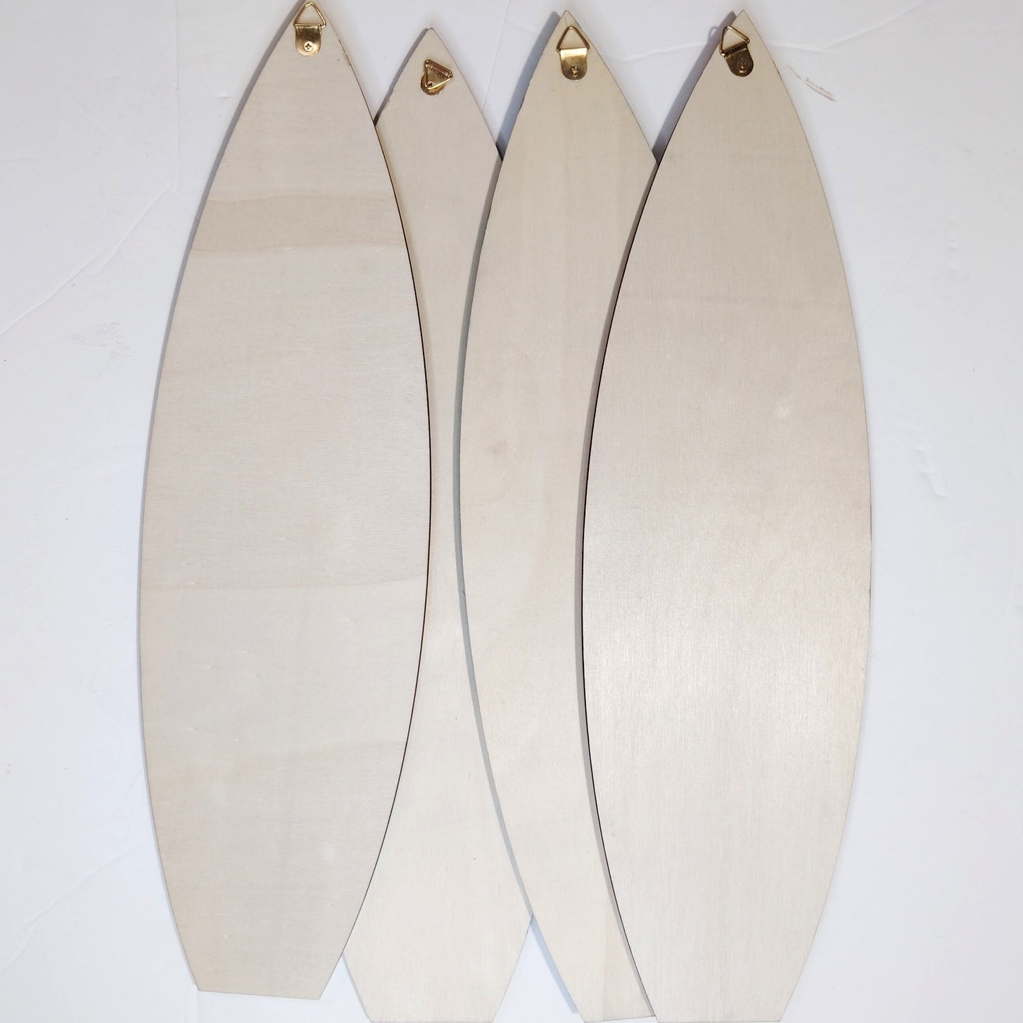 Surfboard Wall Decor Set 4‑Pack Summer Beach Signs Hanging Wood 15-3/4″ × 4-1/2″