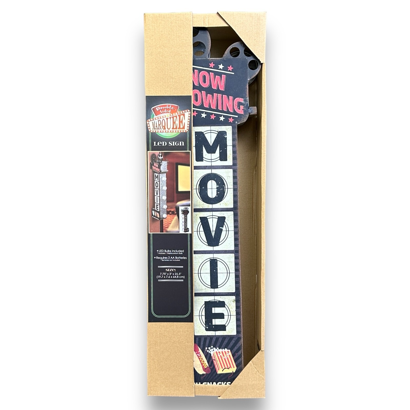 Movie Now Showing 26″ Double Sided Marquee LED Sign Vintage Retro Design