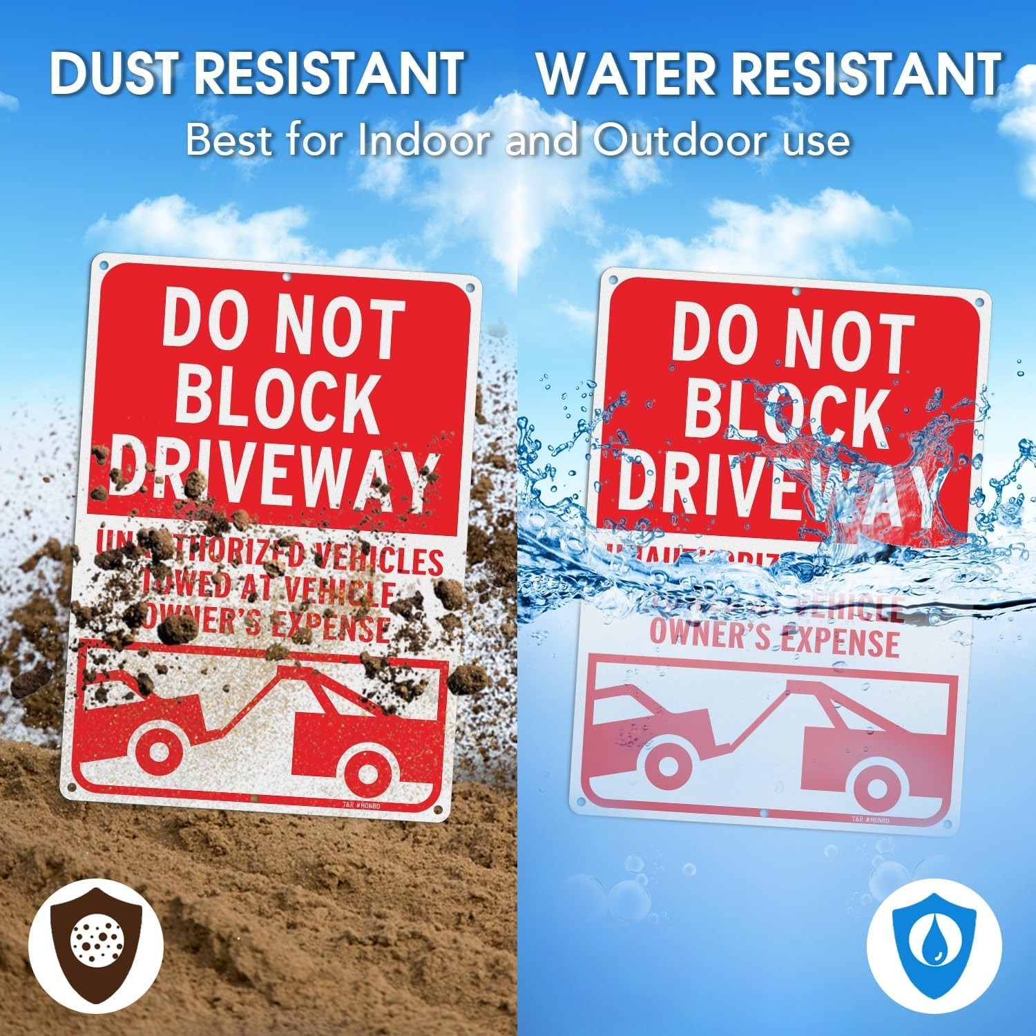Large Reflective Do Not Block Driveway Sign – 14×10 Inches Aluminum Safety Sign