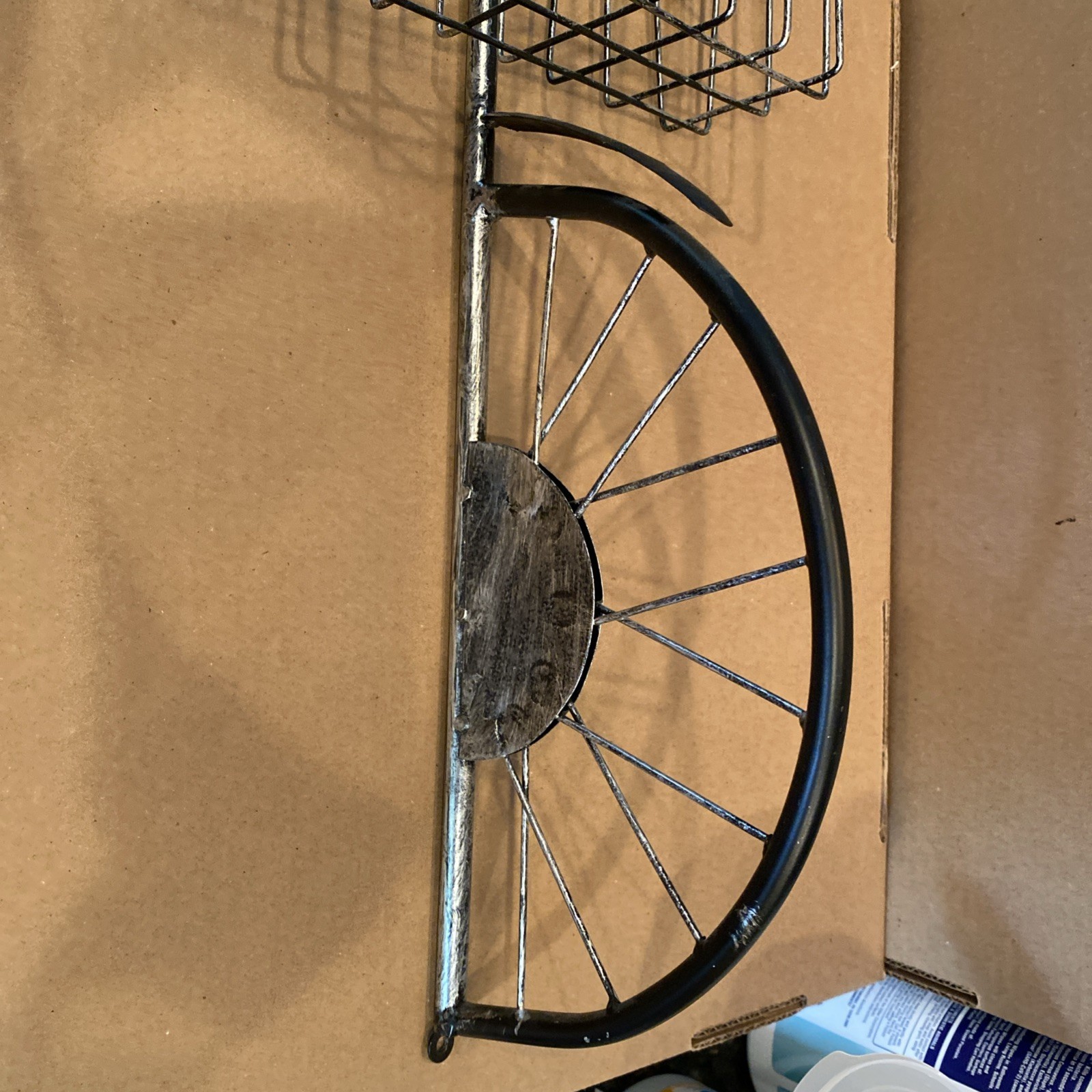 Wall Mounted Bike With Basket Metal Farmhouse Decor For Walls 18” Tall