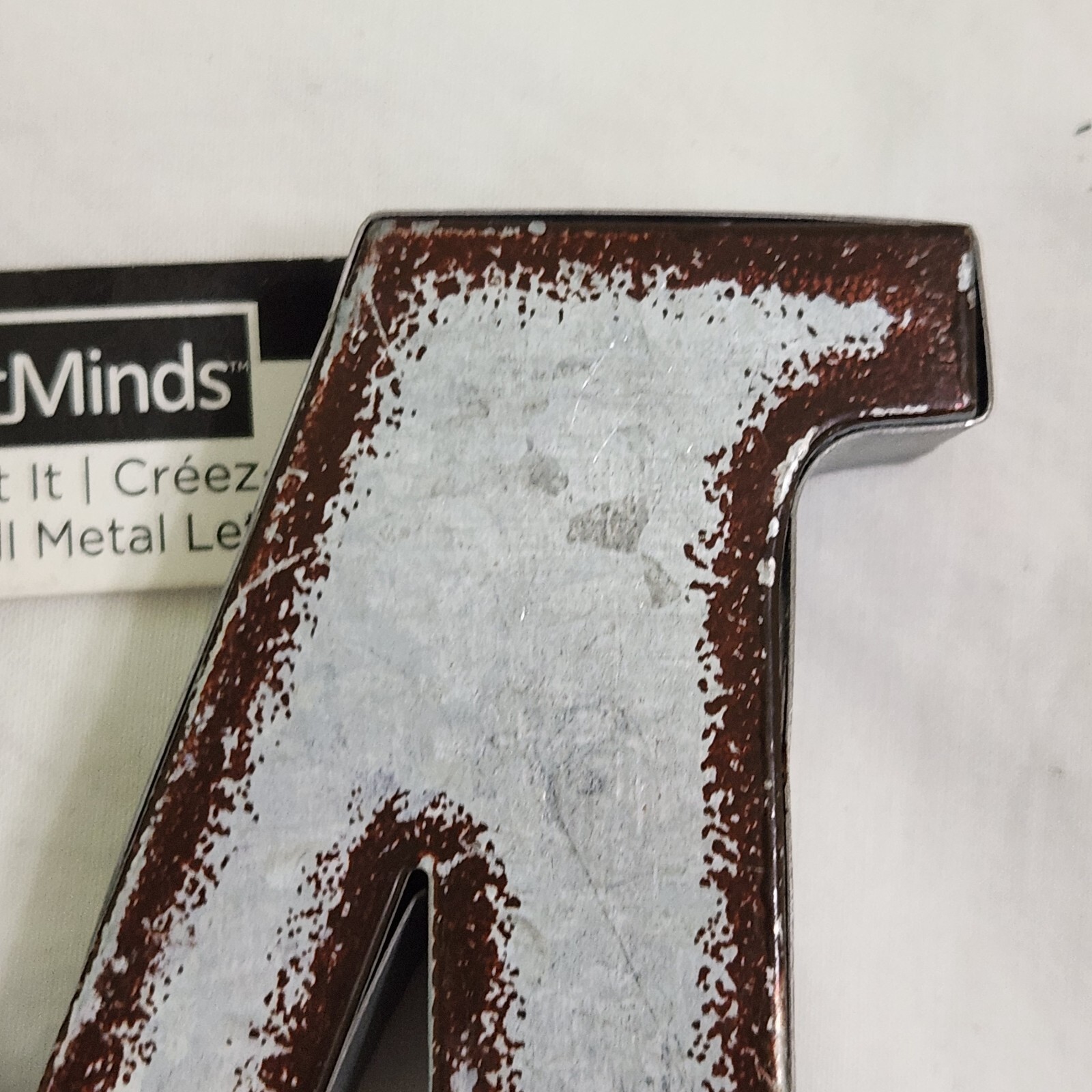NEW Small Metal Letter M Hangable Decor Craft It ArtMinds Distressed Silver -BB