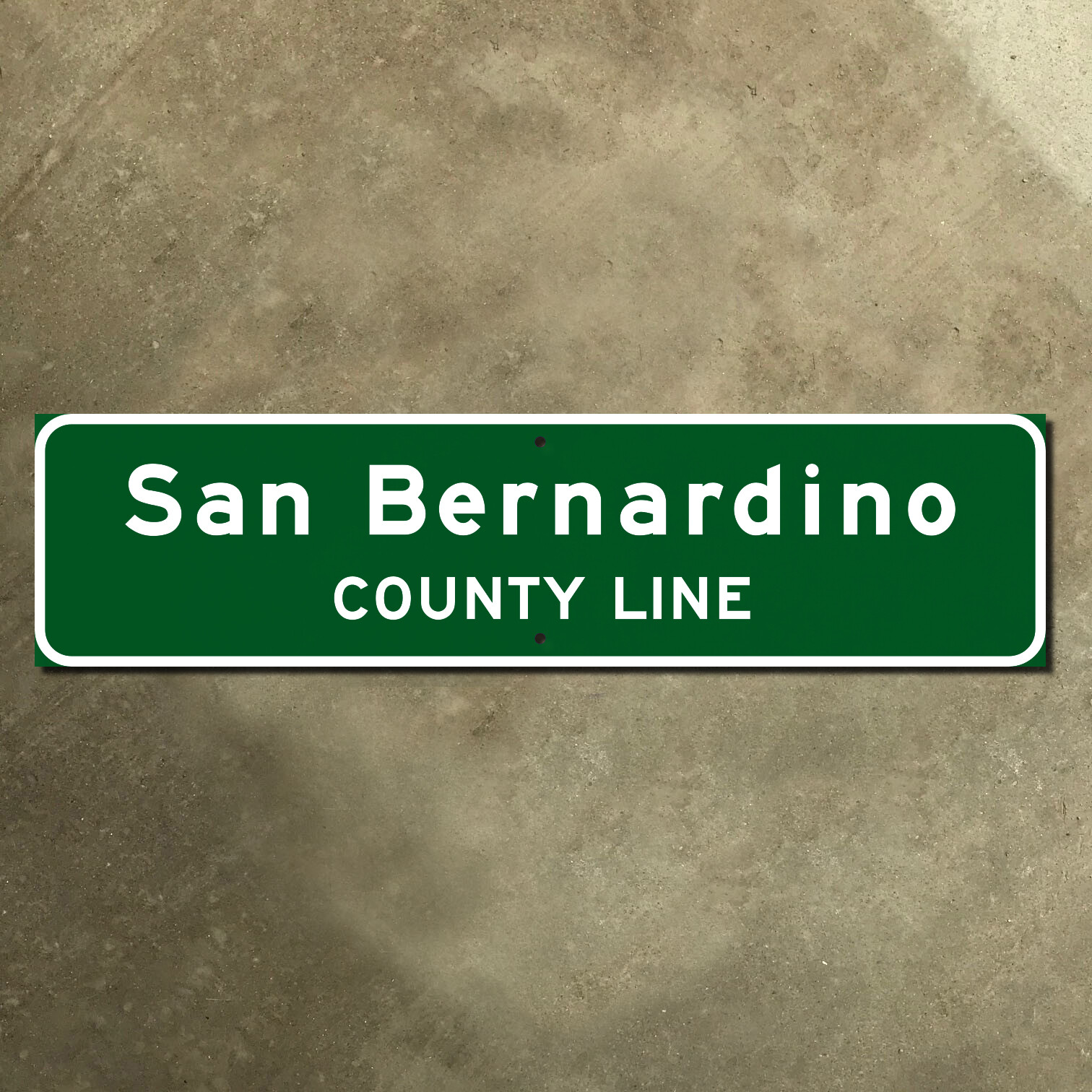 San Bernardino California county line highway road sign green freeway 1959 24×6