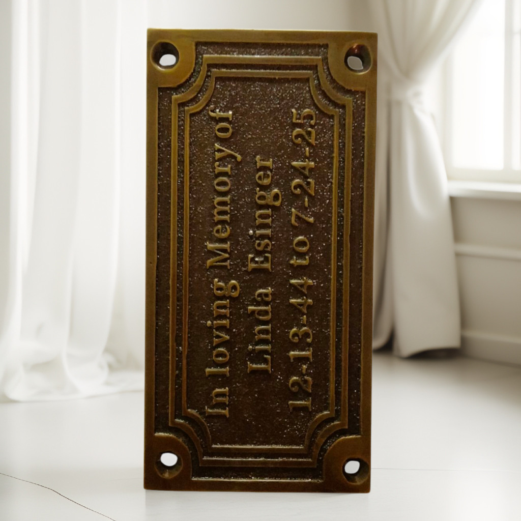 Solid Brass WC Door Sign Vintage Antique Victorian Cast Metal Plaque Embossed