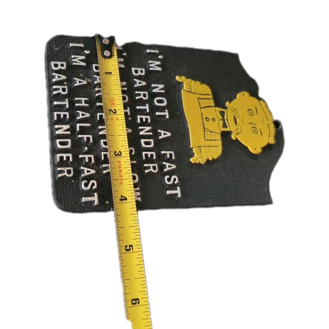Hanging Bar Sign Black Yellow Humorous Plaque for Lounge or Club