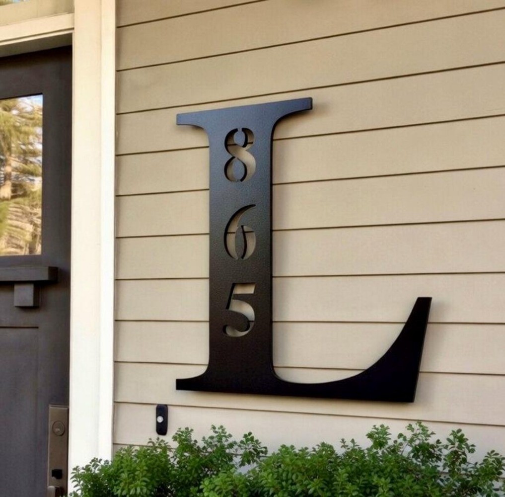 Metal Letter House Number Sign Custom Address Plaque Wall Mount House Sign