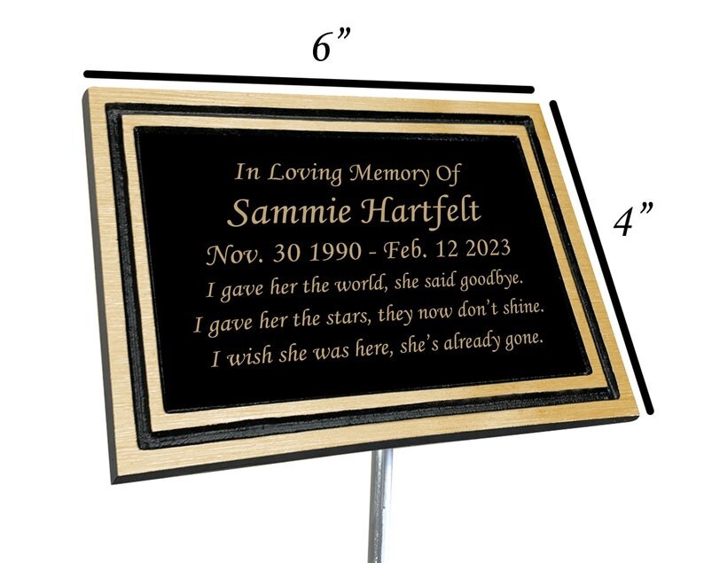 Customized memorial heavy brass metal outdoor plaque – Garden memorial plaque- C