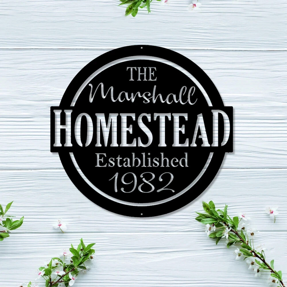 Personalized Family Homestead Metal Signs, Custom Homestead Wall Art Decor