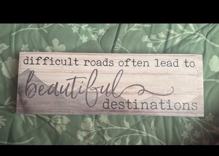 Inspirational Quote Wood Sign Distressed Rustic Rectangular Horizontal