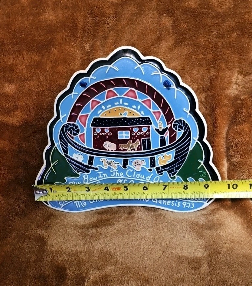 VTG J. Duban Designs Noah’s Ark Wall Hanging Tile 8″ X 9.5″ Handcrafted USA 1989
