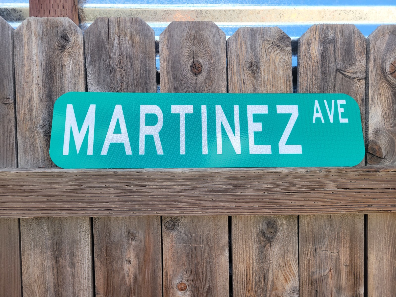MARTINEZ AVE personalized reflective street name sign 24″x6″