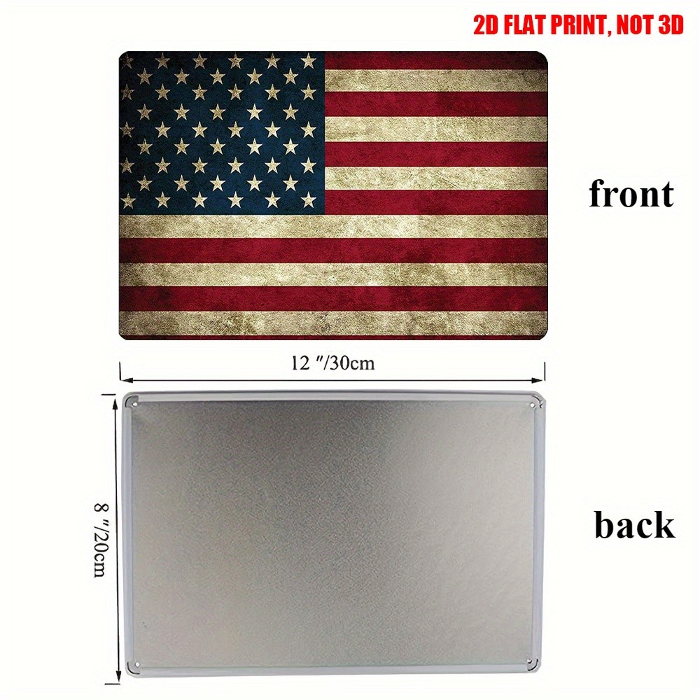 Vintage American Flag Metal Tin Sign Patriotic Wall Decor for Home Bar Man Cave