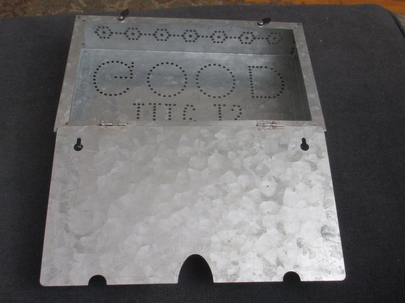 “LIFE IS GOOD” Metal Wall Art with Opening Compartment