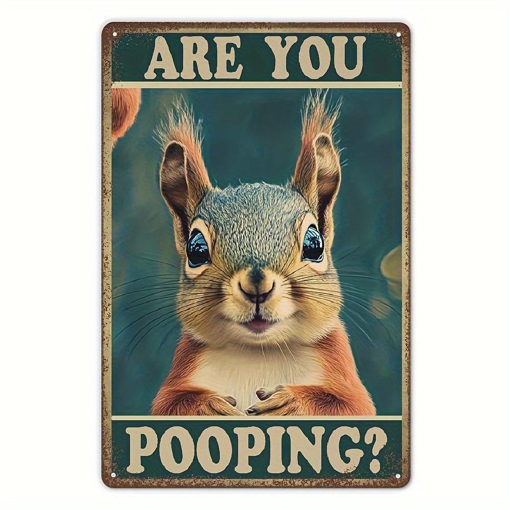 Retro Wall Decoration Unbranded Aluminum Sign 8×12 Funny Squirrel Design