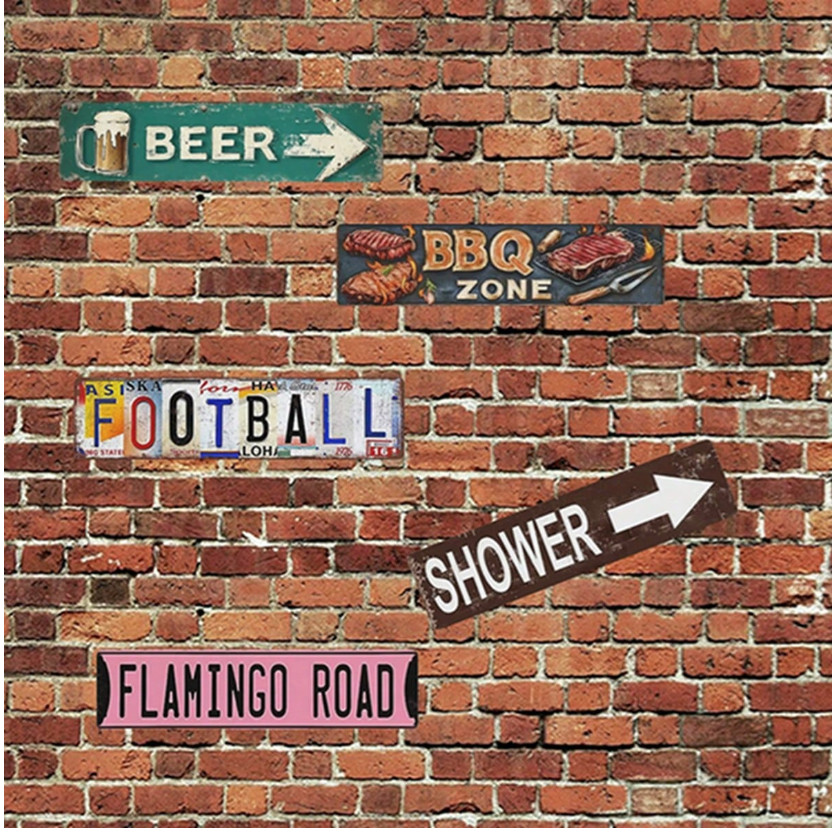 Vintage Poolside Hangout Metal Wall Sign Retro Pool House Bar Decor 8×12
