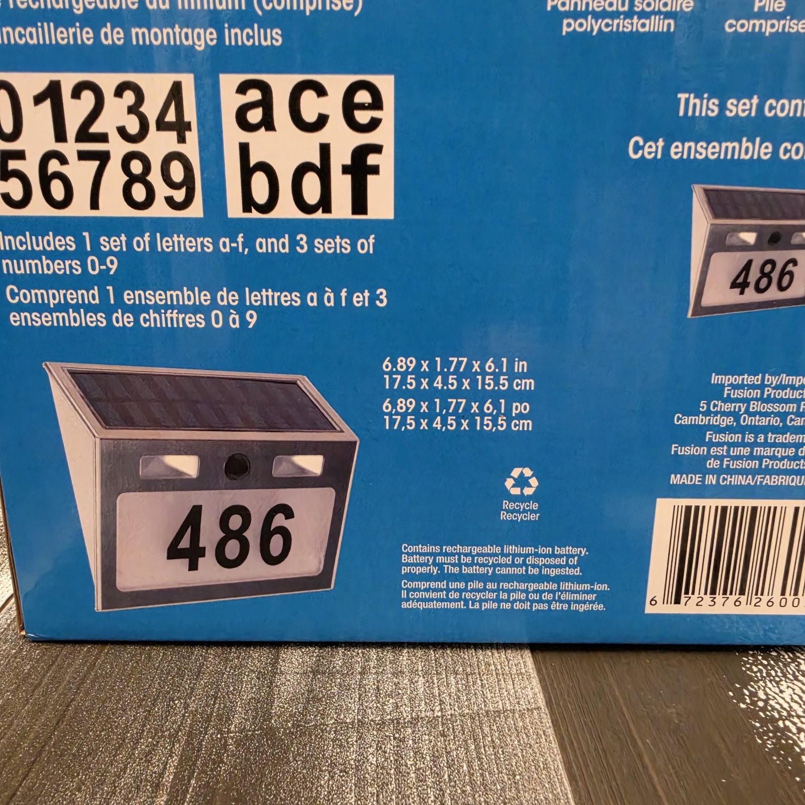 Fusion Solar House Number Light Motion Detection Address Sign LED Wireless 26002