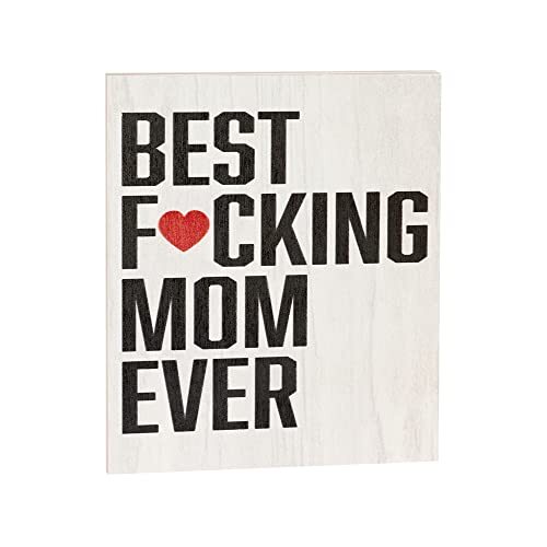 JennyGems Mom Gifts, Best Mom Ever Wooden Sign, Funny Mothers Day Gifts