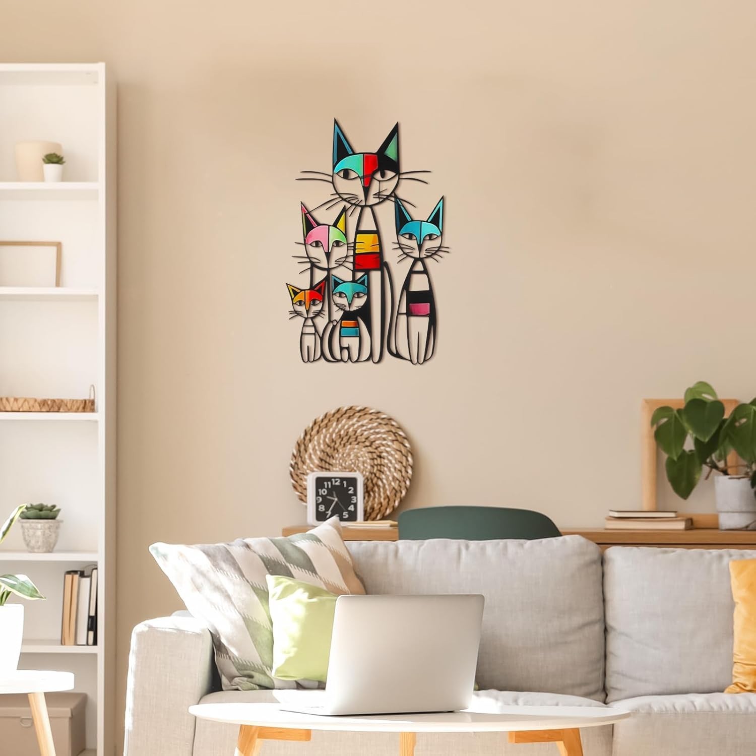 Cat Wall Art Decor Metal Cat Wall Sculptures Room Decor for Cats Lover 10.6 x…