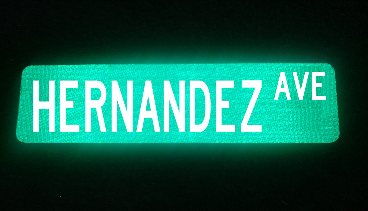 HERNANDEZ AVE personalized reflective street name sign 24″x6″
