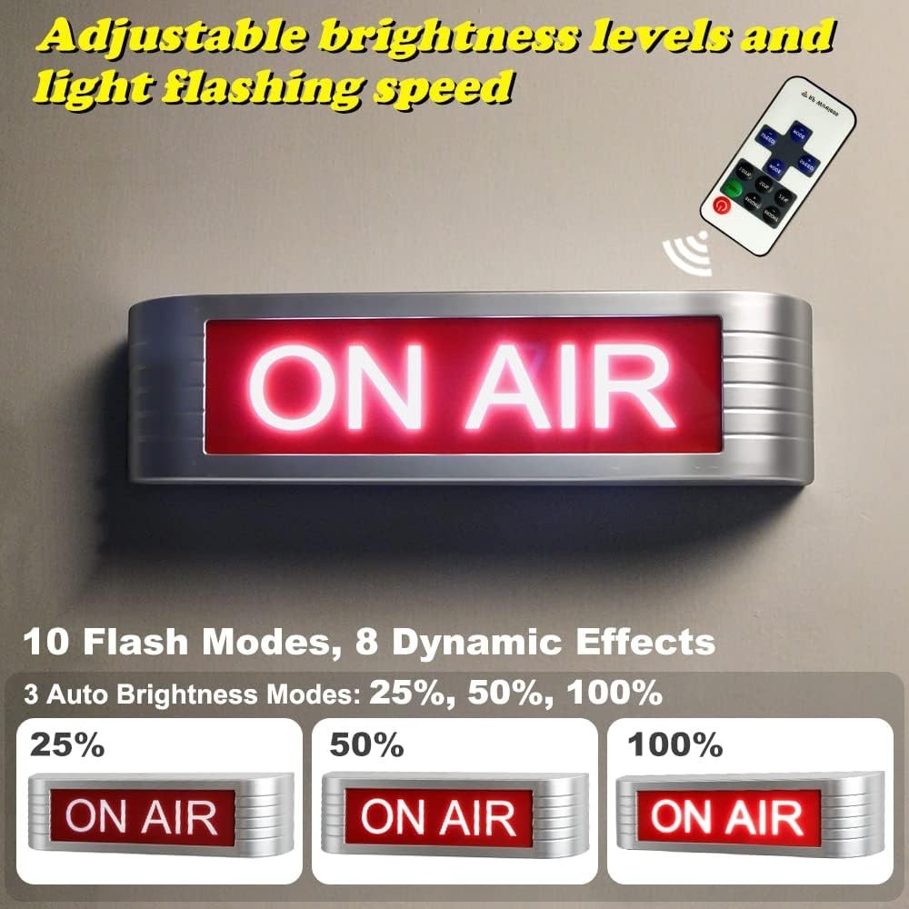“ON AIR ” Light UP Sign with Wireless Remote Control