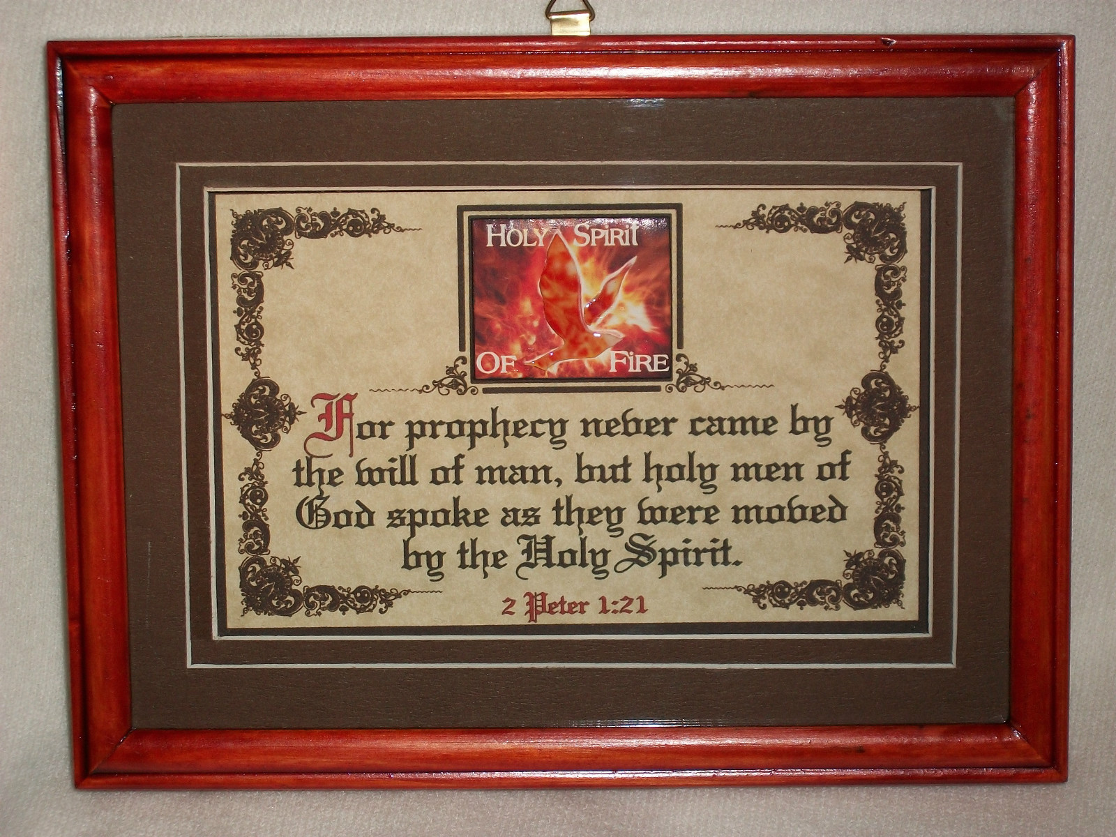 NEW Bible Verse Plaque “PROPHECY NEVER CAME BY THE WILL OF MAN” Christian Gift