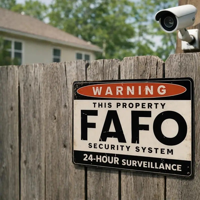 Security Warning Sign Fafo Aluminum Sign Vintage Rustic Wall Mounted